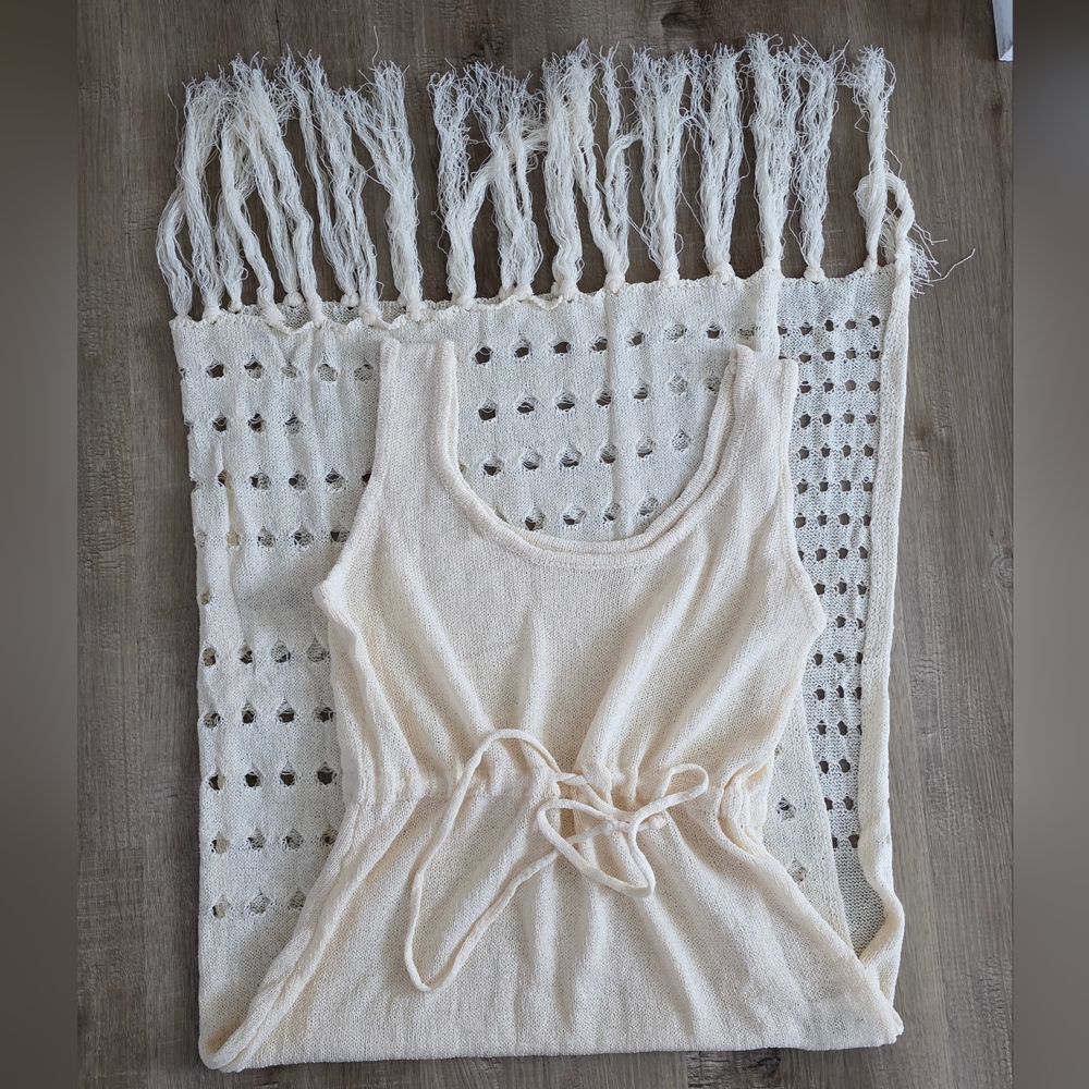 Sandy Shores Fringe Cover Up - Beige - Picture 13 of 13